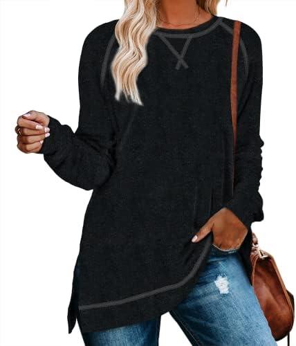 Aokosor Tunic Tops for Women 2025 Long Sleeve Shirts for Leggings Loose Fit Sweaters size LARGE