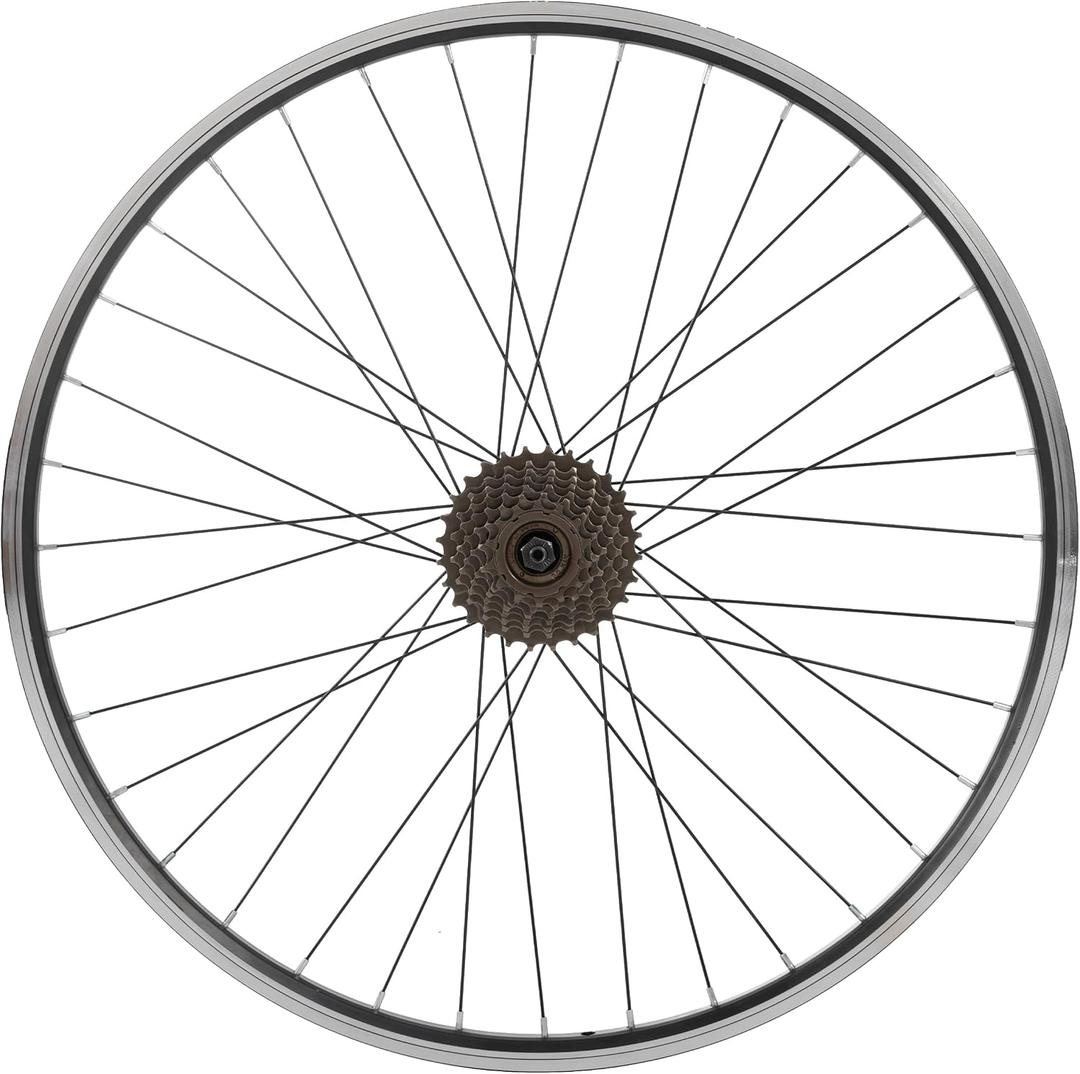 Hiland 26" 27.5" 29" x 1.75" Alloy Bike Rim for 1.75 to 2.215 Inch Tire, Front & Back MTB Wheelset for Dis Brake with 7 Speed Freewheel, Bolt On Axle, Bicycle Accessories for Adult Bikes