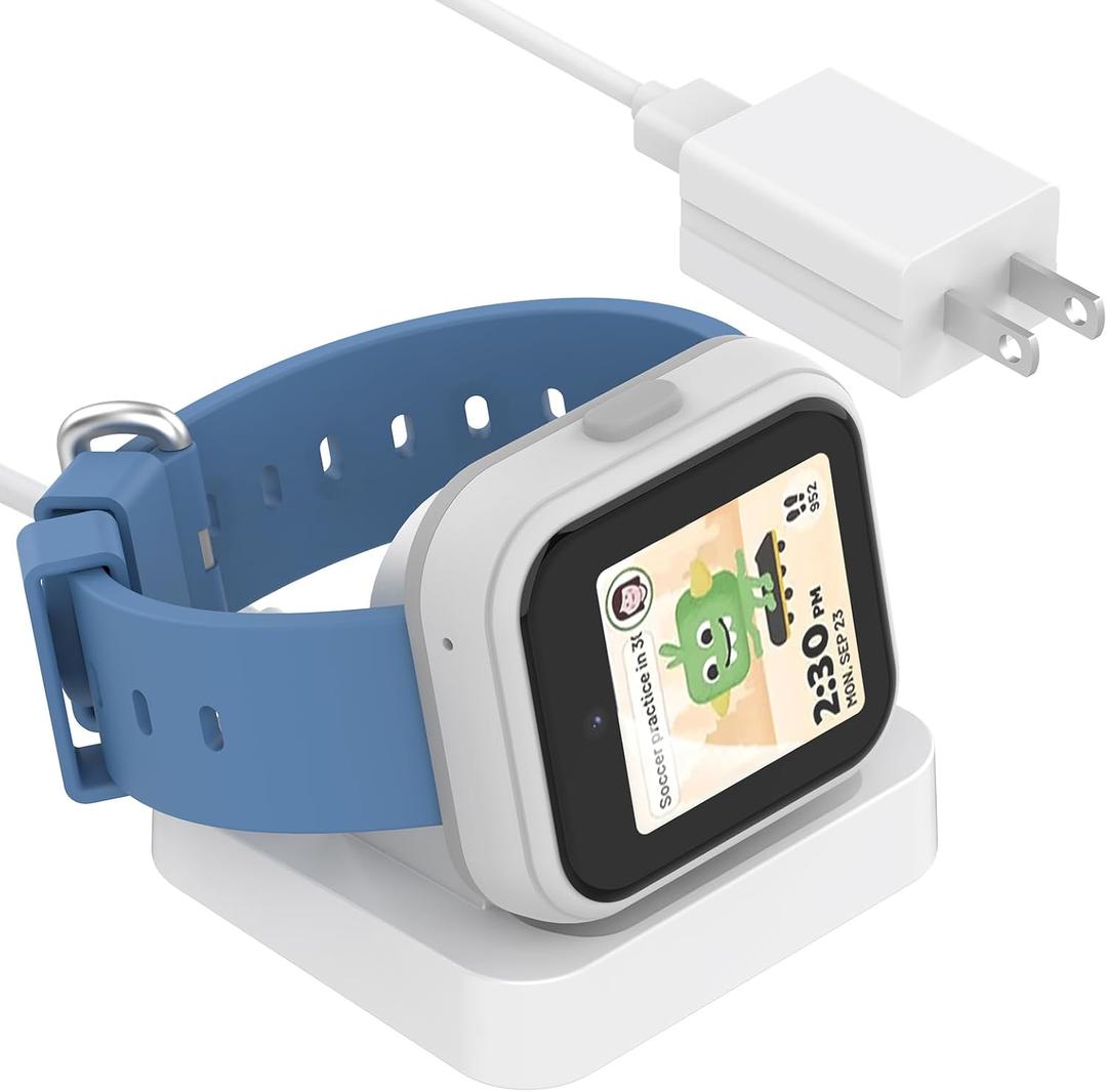 Charging Dock Replacement for T-Mobile SYNC UP 1 Kids Watch with 5 Feet Charger Cable Wall Charger Included(White for Syncup Watch 1)