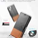TUCCH Wallet Case for iPhone 13, [RFID Blocking] [3 Card Slots] TPU Interior Protective Case, Magnetic Folio Shockproof PU Leather Stand Flip Cover Compatible with iPhone 13 6.1 5G, Black & Brown
