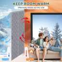 Magnetic Thermal Insulated Door Curtain Fits 36'' x 82'' Doors (Curtain Size 38'' x 84''), Oxford&Cotton Thermal Door Cover Insulation for Winter/Doorway/Attic Doors, Keep Warm, Grey (Gray)