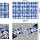 Hello Winter Tuxedo Cat Kitchen Dish Towels Set of 2, Snowflake Drying Hand Towel Baking Cooking Cloth Pet Owner Lover Gift, Blue Buffalo Plaid Christmas Bathroom Home Decoration 18'' x 26''