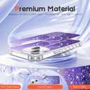 Compatible with iPhone 13 Case & iPhone 14 Case Magnetic Glitter iPhone 13 & 14 Phone Cases 6.1" with Curly Wavy Frame Design [Bling & Cute][Compatible with Mag-Safe],Purple