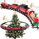 Christmas Train Set for Around The Tree Train Toys for Toddlers with Luxury Track & Glowing, Lights & Sound, Train Carriages & Tracks for 3 4 5 6 7 8+ Years Old Kids Decoration Indoor