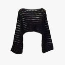 Long Sleeve Crop Knit Pullovers for Women Summer Beach Bikini Cover-Up Pullover Knitwear Blouses, One Size