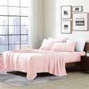 Cathay Home Essentials Ultra Soft Hypoallergenic Wrinkle Resistant Double Brushed Microfiber Bedding Sheet Set, Blush,3 pcs Twin