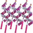 Pink Plastic Ribbon Dancers (20") 6 Count - Adorable & Fun Designs, Great Party Favors for Birthdays, Themed Parties & More