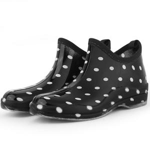 DaeRainy Women's Mid-calf Rain Boots Waterproof Non-slip for Gardens, Fishing, Farm, Outdoor Work Boots Size 8 Polka Dot