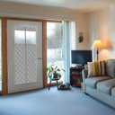 Thermal Door Curtain Fits Doors Size 34"x82"，Curtain Size 37"x84", Magnetic Insulated Curtain Center Open, Visible Panels,Keep Warm in Winter Cool in Summer,Diamond Pattern,Gray