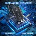 2025 Upgraded Airplane Bluetooth 5.4 Transmitter with Qualcomm Chipset, ElecMoga Airplane Travel Essentials Supports 2 AirPods or Headphones, 2-in-1 AUX Wireless Receiver for Gym, TV, Car, Audio