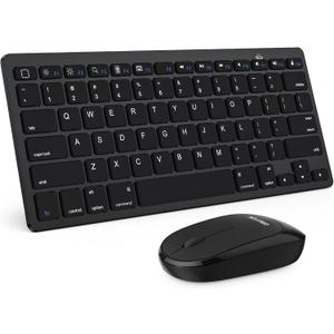 OMOTON Bluetooth Keyboard and Mouse Combo, Wireless Keyboard Mouse for iPad Pro 12.9/11, iPad 8th/7th Gen, iPad Air 4, All iPad (iPadOS 13 and Above), and Other Bluetooth Enabled Devices (Black)