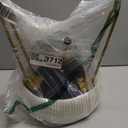 IBUYKE Velvet Round Footrest Stool Ottoman, Makeup Vanity Stool Side Table, Velvet Dressing Table Seat, Pouf Couch Stool, Golden Steel Legs, Creamy-White LG-30M (without storage)