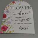 Flower Bar Sign with Stand, Large 8x10 Inch Wooden Floral Display for Wedding Decor, Party Table Centerpiece - Reusable Rustic Decor for Special Events and Celebrat Pack of 2