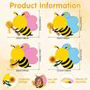 Fuutreo 48 Pcs Honey Bee Cutout for Bulletin Board Decoration with Photo Yellow Cute Bee Paper Cutouts Wall Decor with 100 Pcs Glue Points DIY Craft Photo Classroom Door Party Office