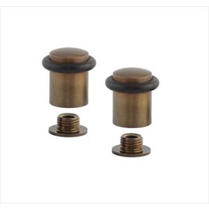 Pack of 2 EVI Door Stoppers | Rustic Brass Floor Door Stop - Screw Fastening - Protector Rubber - 0.79 x 1.14 Inch Door Stop