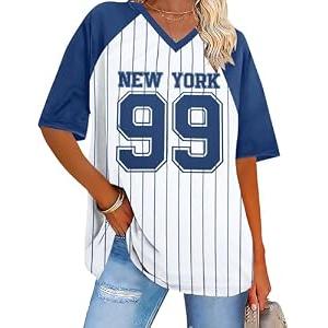 Baseball Graphic Shirts for Women Baseball Fan T-Shirts Baseballs Team Tee Game Day Outfits Casual Tops, Medium