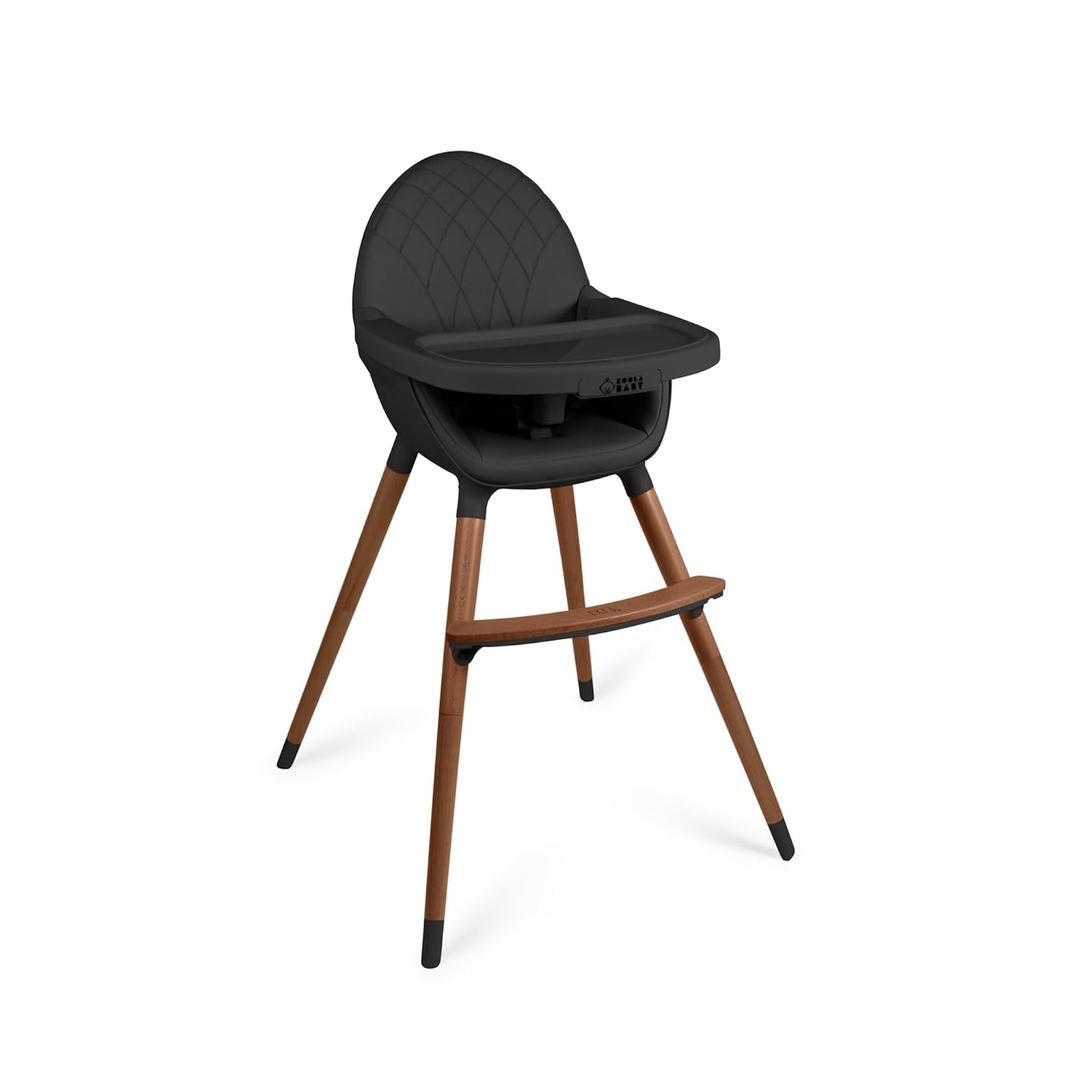 Convertible High Chair for Babies, Toddlers, Kids & Children - Wooden Highchair with Adjustable Height & Dishwasher Safe Tray - Wood Feeding & Dining Chair - Converts to Booster Seat (Black)