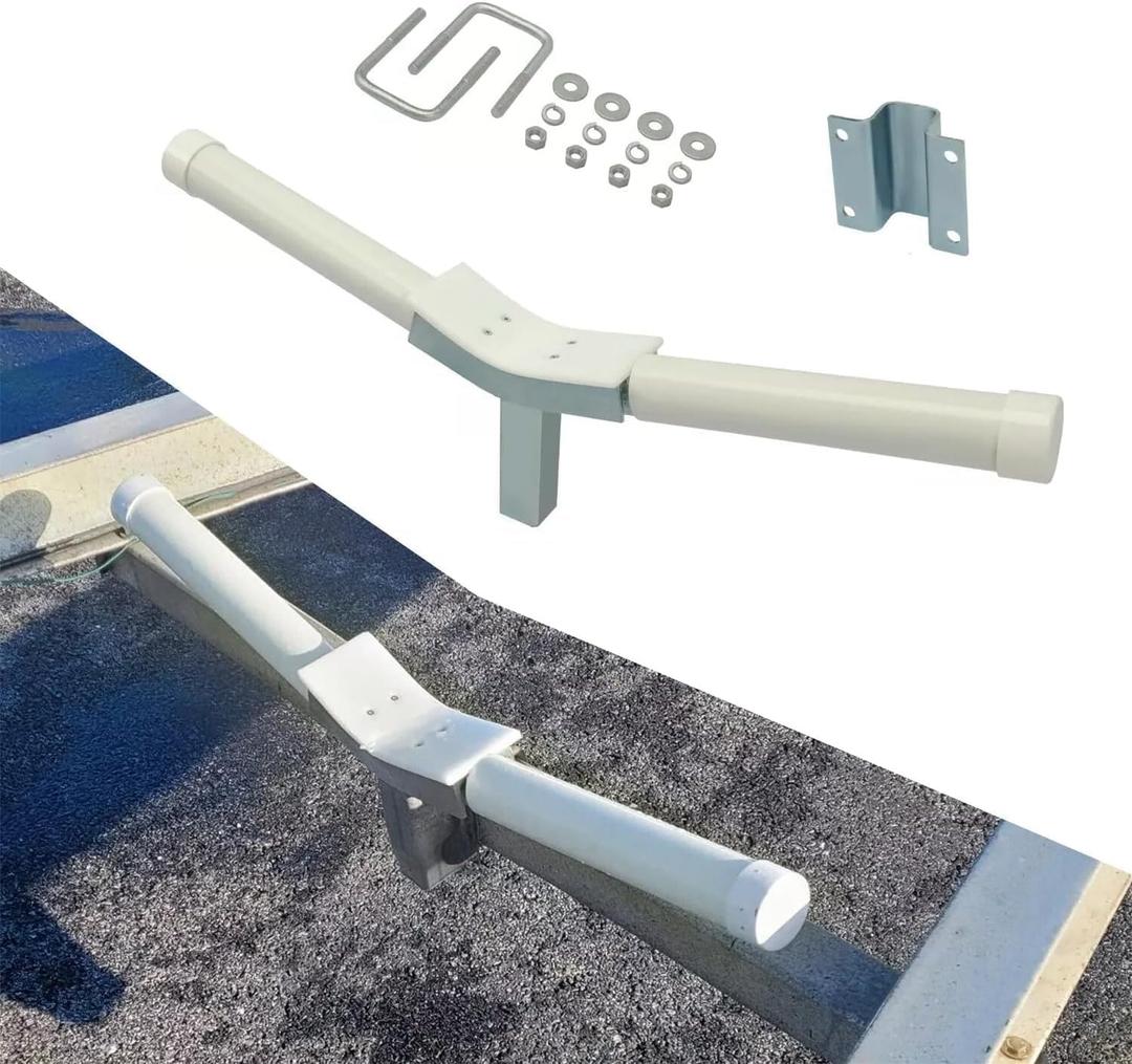 FreeAgain Boat Trailer V-Guide Kit - 2-Layer Hot-Dip Galvanized Center Support with HDPE Plate, Compatible with 3" x 3" Front Cross Member, Includes Bracket & U-Bolts for Marine Saltwater Use