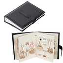 Fangoo Earring Organizer Book Design Earring Holder Travel Jewelry Storage Case Tray Holder, Capable to Hold 42 Pairs (Black)