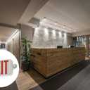 Lithonia Lighting Basics LED Exit Sign/Emergency Light Combo, Red/Green Switchable Exit Sign and Emergency Lights for Business, 2-Head Fixture, Round Lights, Remote Capacity, White (ECRG HO RD M6)