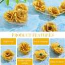 Syhood 100 Pieces Artificial Roses Head Fake Silk Rose 3 Inch DIY Fake Roses Silk Rose Shape Flowers for Valentine Wedding Flower Wall DIY Crafts Bouquet Decoration (Gold)