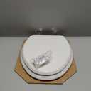 Mayfair Bennett Toilet Seat with Chrome Hinges, Slow Close Wood Seat, Secure Metal Hinges, Easy Install, Made in USA, Elongated, White