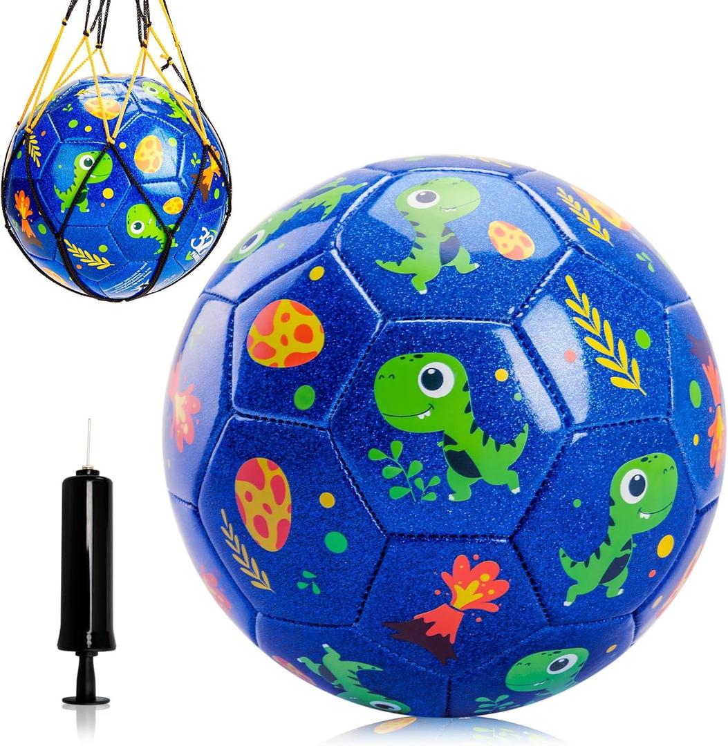 U&C Planet Size 2 Size 3 Soccer Ball for Toddler and Kids, Cartoon Ball for Girls and Boys Age 2 and up, Indoor Outdoor Games with 1 Pump, 1 Mesh Bag, and 1 Gift Box