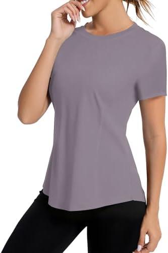 AVOOGUE Women's Short Sleeve Workout Tops Quick Dry Athletic UPF50+ Sun Protection Shirts Gym Hiking Running Yoga Clothes, Size XL