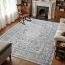 Goideal Washable Rug 3x5, Gray Area Rugs Non Slip, Indoor Low Pile Carpet with Rubber Backing for Living Room Kitchen Bathroom Entryway Office Bedroom (Grey)