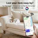 Bluetooth Tracker Tags 2 Pack[Apple MFi Certified] Work with Apple Find My(iOS Only) Smart Global Tracking Tags Sound Alarm Replaceable Battery Key Finder for Kid Luggage Dog Backpack Pet Waterproof