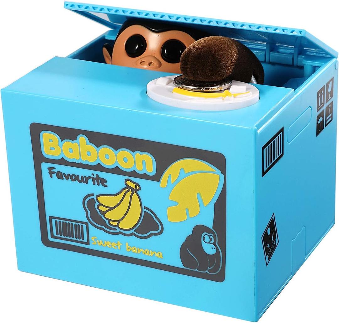 Piggy Bank Steal Coin Box Electronic Money Bank Cute Money Saving Box with Smart Voice Prompt, Great Gift for Boys Girls Kids in Birthday New Year Christmas (Smart Monkey)