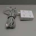 Surge Protector Power Strip 15 Ft Cord, Ultra Thin Flat Extension Cord with 8 Outlets 4 USB Ports(2 USB C), Flat Plug Power Strip, 15 Ft Long Braided Power Cord for Home, Office, Dorm Room Essentials (White & Grey)