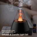 Ultrasonic Essential Oil Diffuser, 150ML Modern Aromatherapy Diffuser with Candle Light, 2 Mist Mode, Remote Control, Auto-Off, Small Cool Mist Humidifier for Home Bedroom Office Yoga, Black