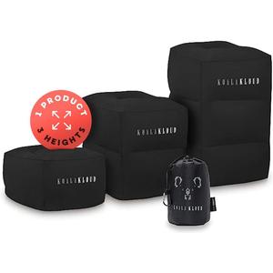 Koala Kloud 3 Height Travel Foot Rest - Gray Inflatable Foot Rest Pillow, Car Seat, Airplane Bed for Toddler Travel Essentials Kids Accessories (Black)