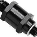 M12x1.5 Metric to 6AN Male Non Return One Way EFI Inline Check Valve Fitting Aluminum Black