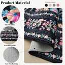 Door Mat Indoor Entrance 2x3 Rug Machine Washable Vintage Floral Small Area Rug Non-Slip Low Pile Throw Rugs for Entryway, Kitchen, Front Door Indoor Entrance, Entry, Kids Room, Black