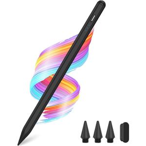 Stylus Pen for Apple iPad A16/11th 2026-2018 iPad Pencil A16/11/10/9/8/7/6,Air 11"/13" M4/M3/M2/5th-3rd,Pro 13"/11"/M4/12.9",Mini A17 Pro/6/5th Stylus Palm Rejection Tilt Sensitivity Fast Charge-Black