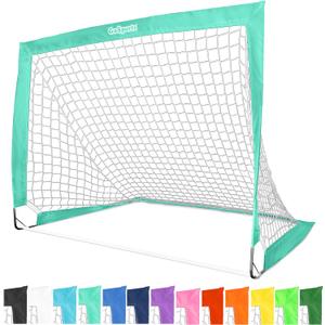 GoSports Portable Soccer Goals for Kids - 13 Color Options - Choose 4 x 3 ft or 6 x 4 ft - Team Tone Pop Up Nets for Backyard (Turquoise) GoSports Portable Soccer Goals for Kids - 13 Color Options - Choose 4 x 3 ft or 6 x 4 ft - Team Tone Pop Up Nets for Backyard (Turquoise)