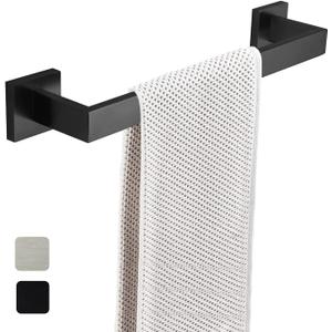 BANOLUX Towel Rack, 16-Inch Single Towel Bars for Bathroom, Towel Racks for Bathroom Wall Mounted SUS304 Stainless Steel Hand Towel Holder Organize Heavy Duty, Matte Black Towel Bar