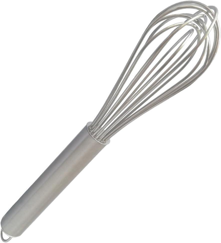 Stainless Steel Wire Balloon Whisk- 8 Sturdy Wires, 10-inch Food Mixer Beater Heavy Duty Hanging Hook