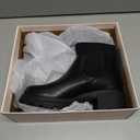 Athlefit Women's Chelsea Boots Fashion Slip on Platform Ankle Boots Lug Sole Chunky Booties,  Soda Kids