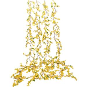 FERIAL 4Pcs Artificial Flowers Vine Spring Yellow Silk Flowers Garland Artificial Jasmine Vines for Decoration Fake Flower Vine Hanging Ivy for Home Indoor Outdoor Wall Party Wedding Arch
