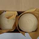 Beeswax Pillar Candles, 3x3 Inch White Hand-Rolled Honeycomb Pillar Candle Set of 2 - Dripless and Smokeless, Approx 12 Hours Hurn for Home Decor, Party, Wedding, Dinner