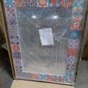 Mosaic Mirror 24x32 inch Mexican Talavera Mirror, Aluminum Frame Bathroom Mirror for Wall, Moroccan Spanish Mediterranean Mirror for Entryway, Bathroom, Vanity, Living Room