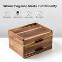 Double Drawer Acacia Wood Tea Bag Organizer, 21-Slot Tea Organizers and Storage, Tea Box Organizer Storage Box for Countertop Office Coffee Corner Bring Warmth and Order to Your Tea Corner