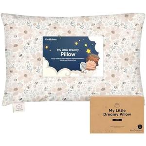 KeaBabies Toddler Pillow with Pillowcase, Jumbo 14X20 - Soft Organic Cotton Toddler Pillows for Sleeping - Machine Washable - Perfect for Travel, Toddler Bed Set (Flora Vale)