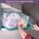 Clear Vinyl Zippered Storage Bags (3-Pack) 40L Sturdy Storage Bags for Sweaters, Blankets, Comforters, Bedding Sets and Much More! (Turquoise, 18x15x9)