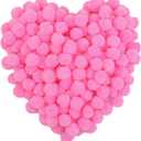 Morfen 150 Pcs Pink Craft Pom Poms, 1 Inch Fuzzy Pompom Puff Balls for DIY Arts, Crafts Projects, Home Decorations