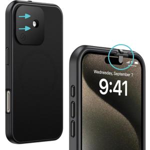 Spy-Fy iPhone 16 Privacy Case with Camera Covers Front and Rear | Magsafe compatible and Kickstand | Protect Your iPhone and Privacy | 6-Foot Drop Proof | 6,1 Inch | Camera Protection by Valenta