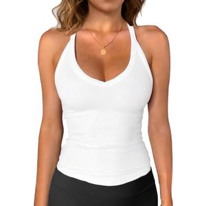 iGENJUN Workout Tops for Women Racerback Basic Tank Summer 2025 Camisole V Neck Slim Fit Ribbed Sleeveless (Medium, White) iGENJUN Workout Tops for Women Racerback Basic Tank Summer 2025 Camisole V Neck Slim Fit Ribbed Sleeveless (Medium, White)